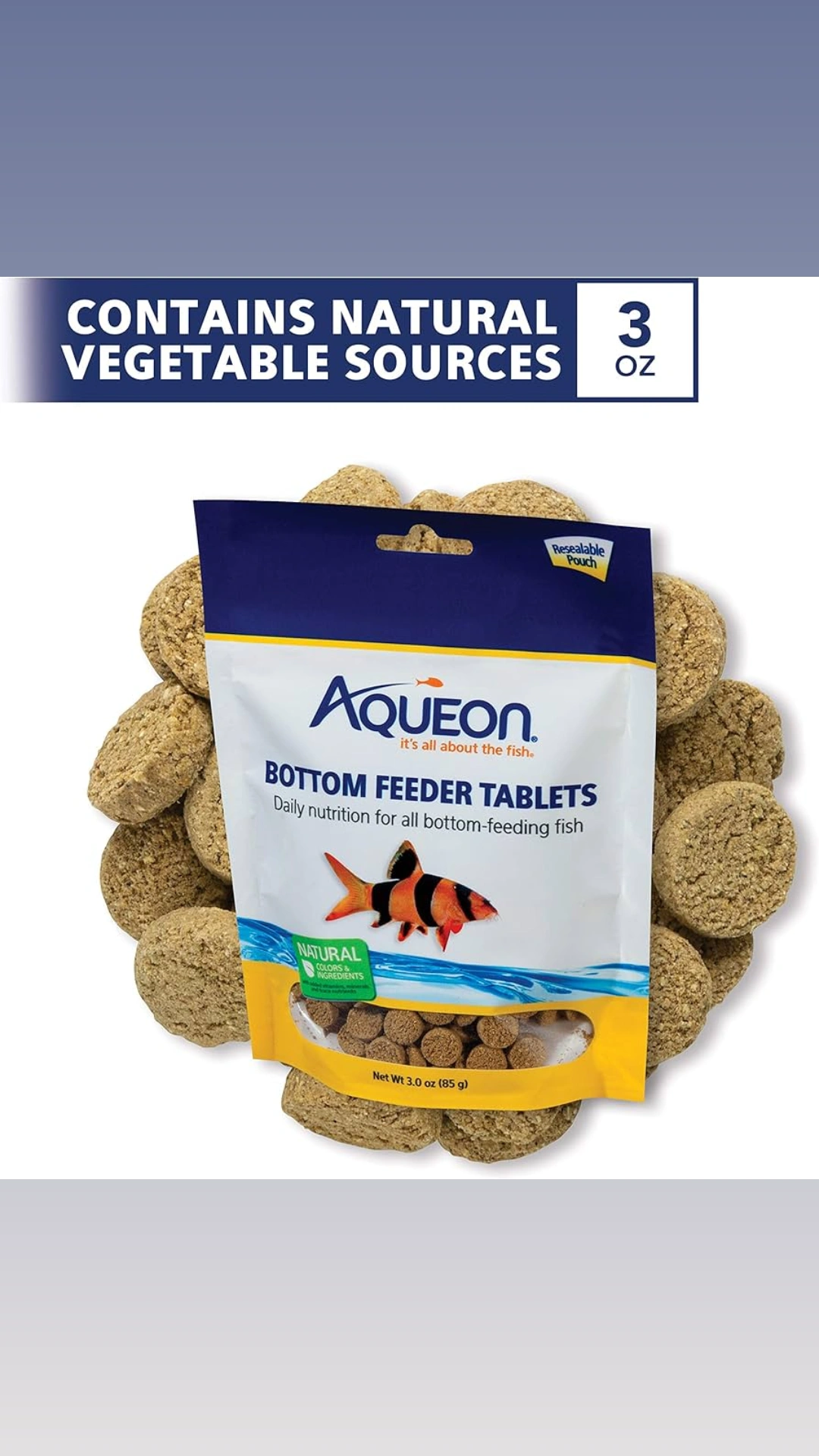 قرص غذای کف‌خوار آکوئون (Aqueon Bottom Feeder Tablets) – 85 گرم